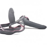 Double Dildos Silicone Strap-On Black